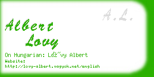 albert lovy business card